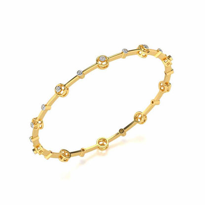 Swirl Jump Silver Bangles - Yellow Gold - Image 1