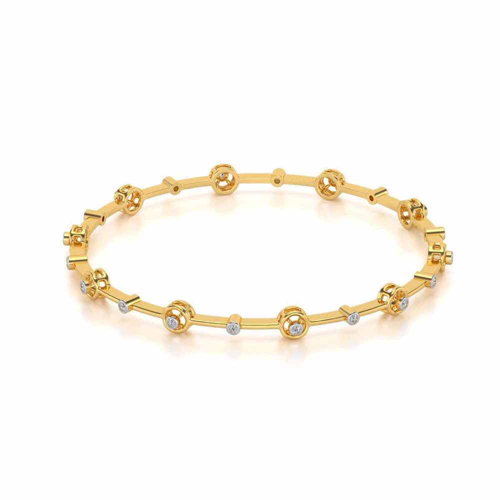 Swirl Jump Silver Bangles - Yellow Gold - Image 2