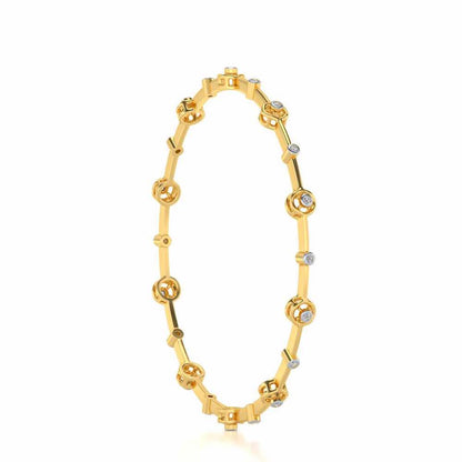 Swirl Jump Silver Bangles - Yellow Gold - Image 3