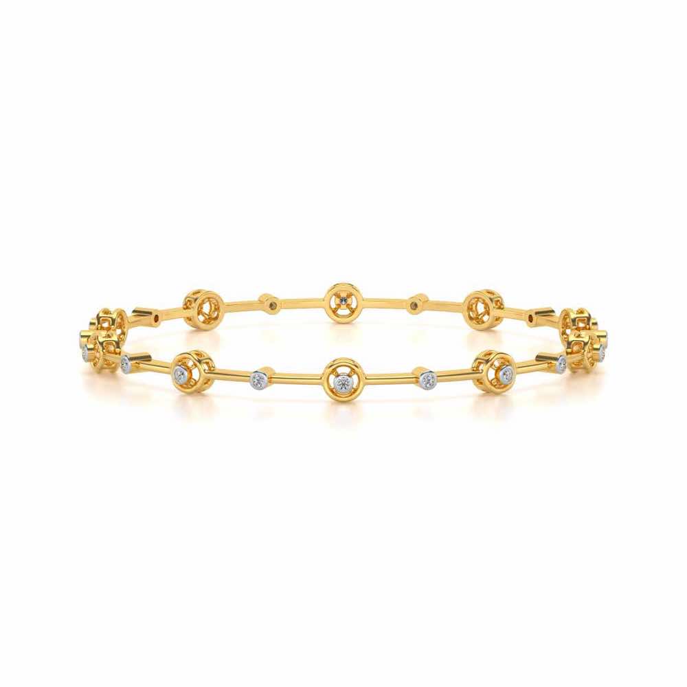 Swirl Jump Silver Bangles - Yellow Gold - Image 4