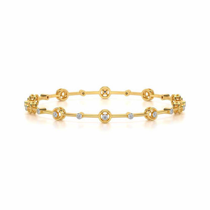 Swirl Jump Silver Bangles - Yellow Gold - Image 4