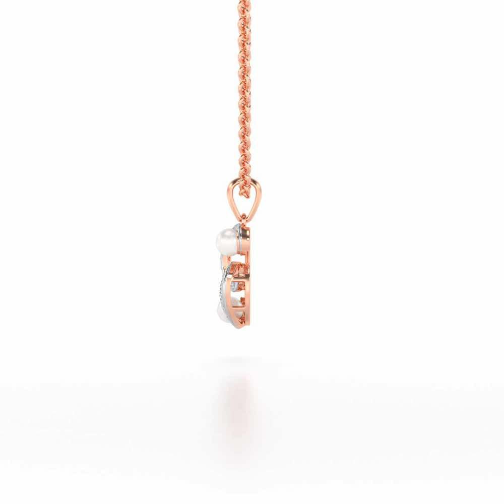 Swirl Twirl Silver Pearl Pendant - Rose Gold - Image 4