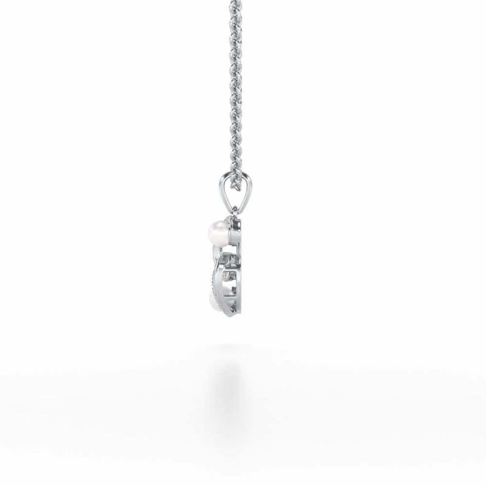 Swirl Twirl Silver Pearl Pendant - White Gold - Image 4