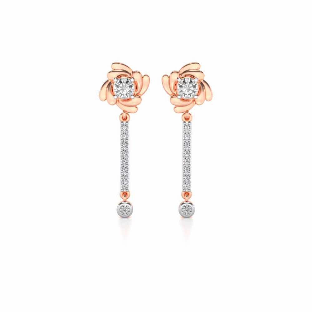 Swirling Earrings Drops - Rose Gold - Image 1