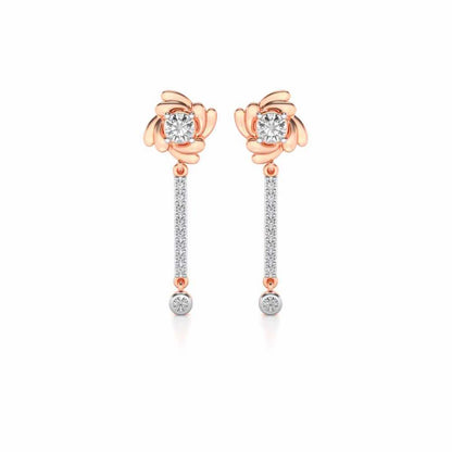 Swirling Earrings Drops - Rose Gold - Image 1