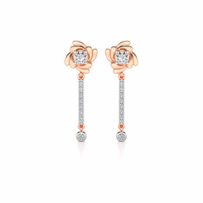 Swirling Earrings Drops - Rose Gold - Image 1