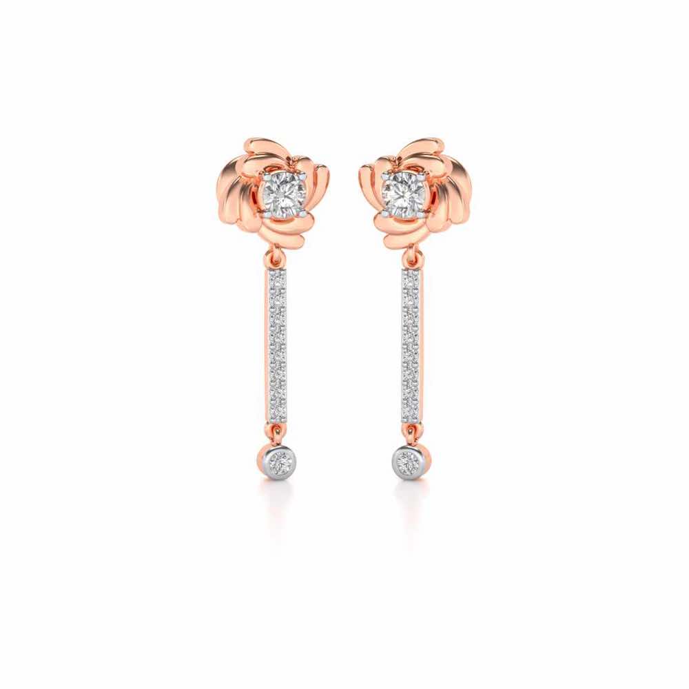 Swirling Earrings Drops - Rose Gold - Image 2