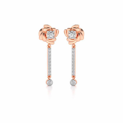 Swirling Earrings Drops - Rose Gold - Image 2
