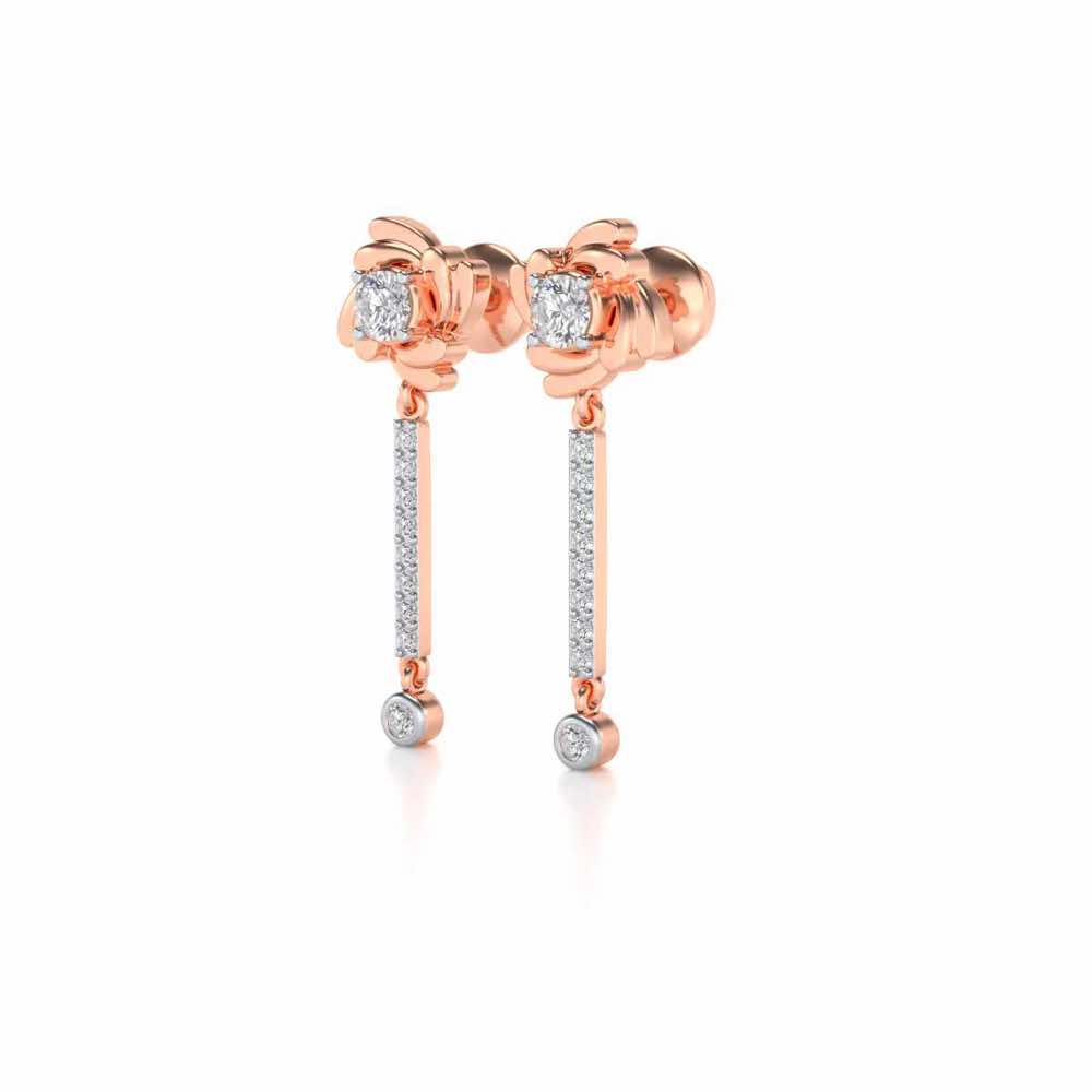 Swirling Earrings Drops - Rose Gold - Image 3