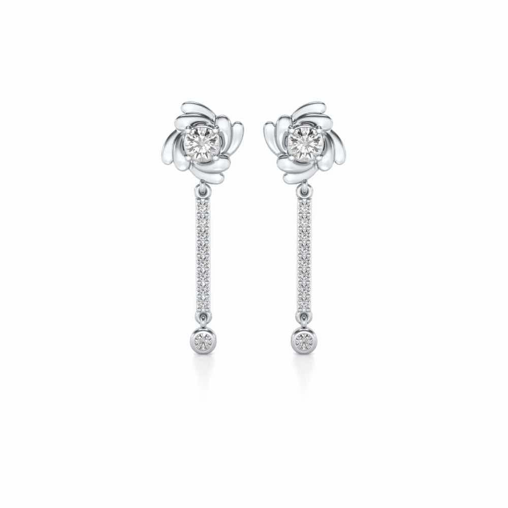Swirling Earrings Drops - White Gold - Image 1