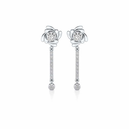 Swirling Earrings Drops - White Gold - Image 1