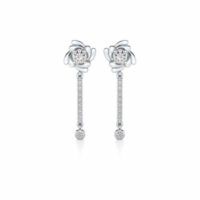 Swirling Earrings Drops - White Gold - Image 1