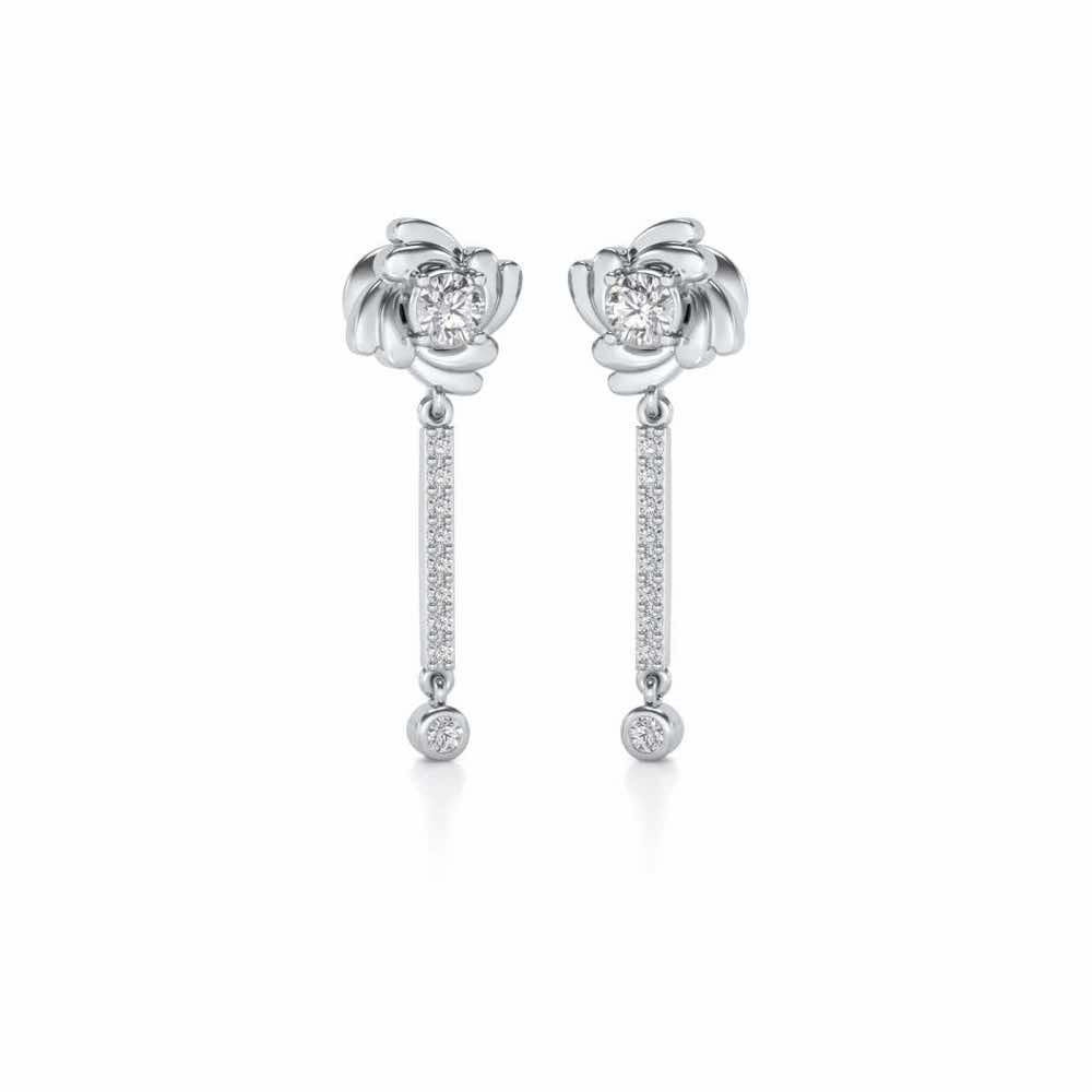 Swirling Earrings Drops - White Gold - Image 2
