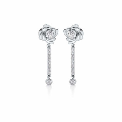 Swirling Earrings Drops - White Gold - Image 2