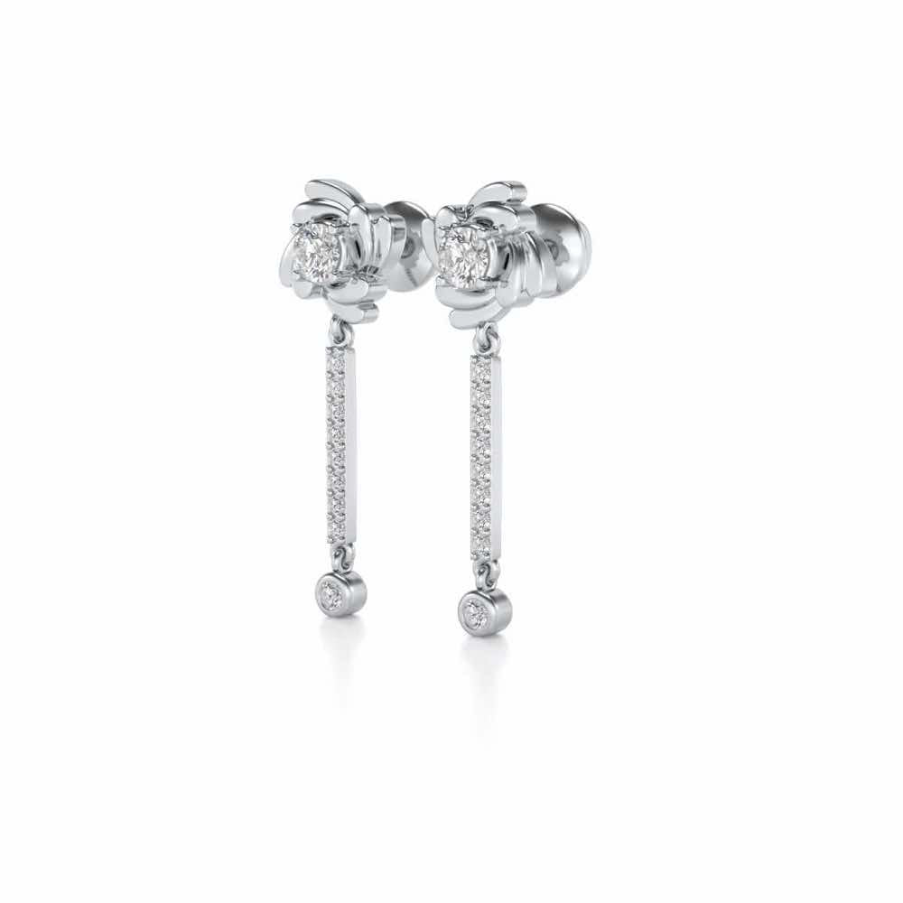 Swirling Earrings Drops - White Gold - Image 3
