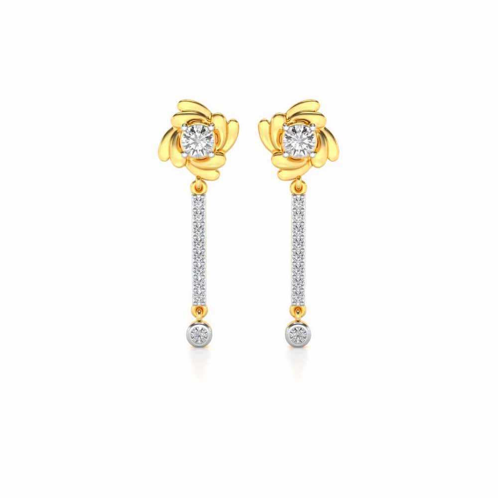 Swirling Earrings Drops - Yellow Gold - Image 1