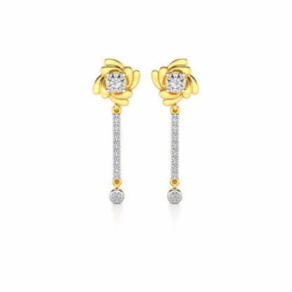 Swirling Earrings Drops - Yellow Gold - Image 1