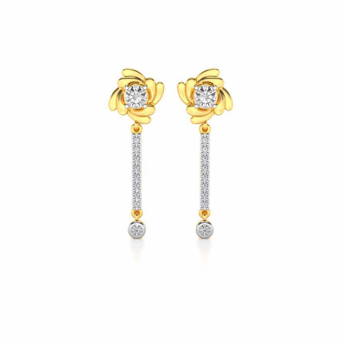 Swirling Earrings Drops - Yellow Gold - Image 1