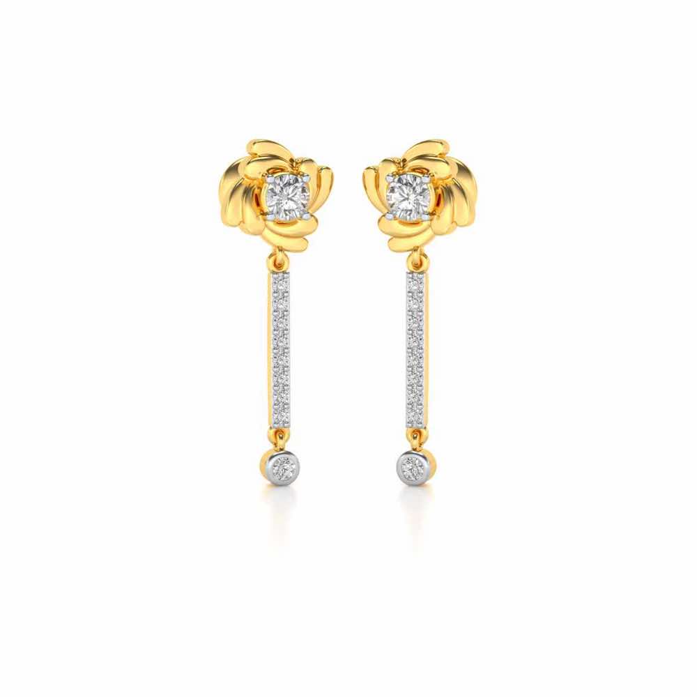 Swirling Earrings Drops - Yellow Gold - Image 2