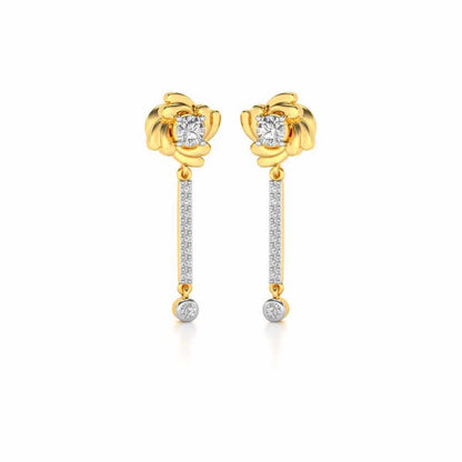 Swirling Earrings Drops - Yellow Gold - Image 2