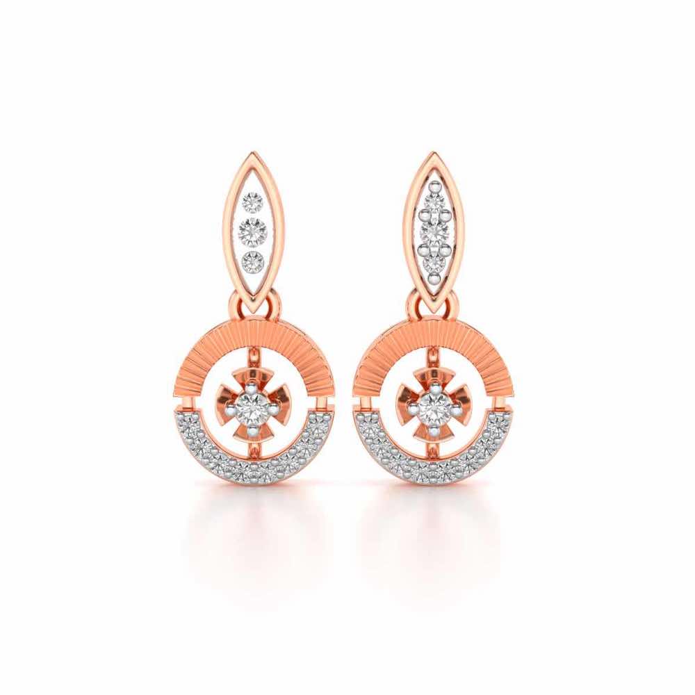 Swivel Silver Earrings - Rose Gold - Image 1