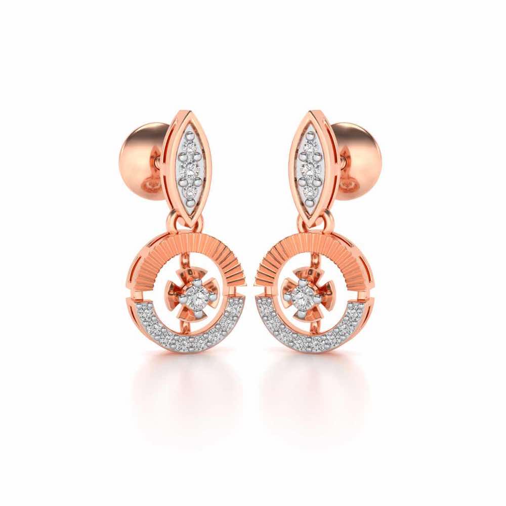 Swivel Silver Earrings - Rose Gold - Image 2