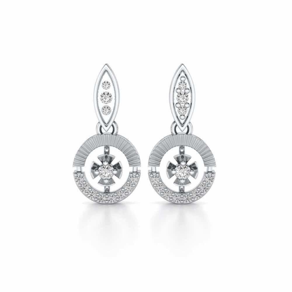 Swivel Silver Earrings - White Gold - Image 1