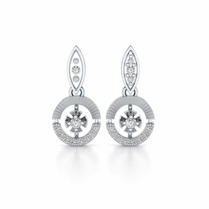 Swivel Silver Earrings - White Gold - Image 1