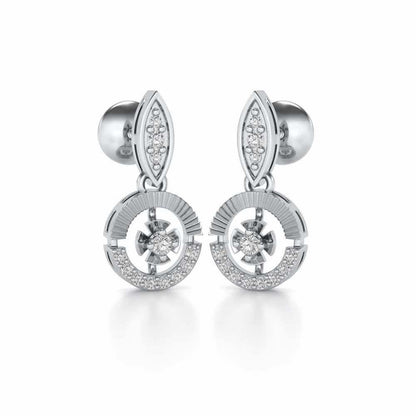 Swivel Silver Earrings - White Gold - Image 2