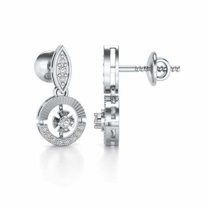 Swivel Silver Earrings - White Gold - Image 4