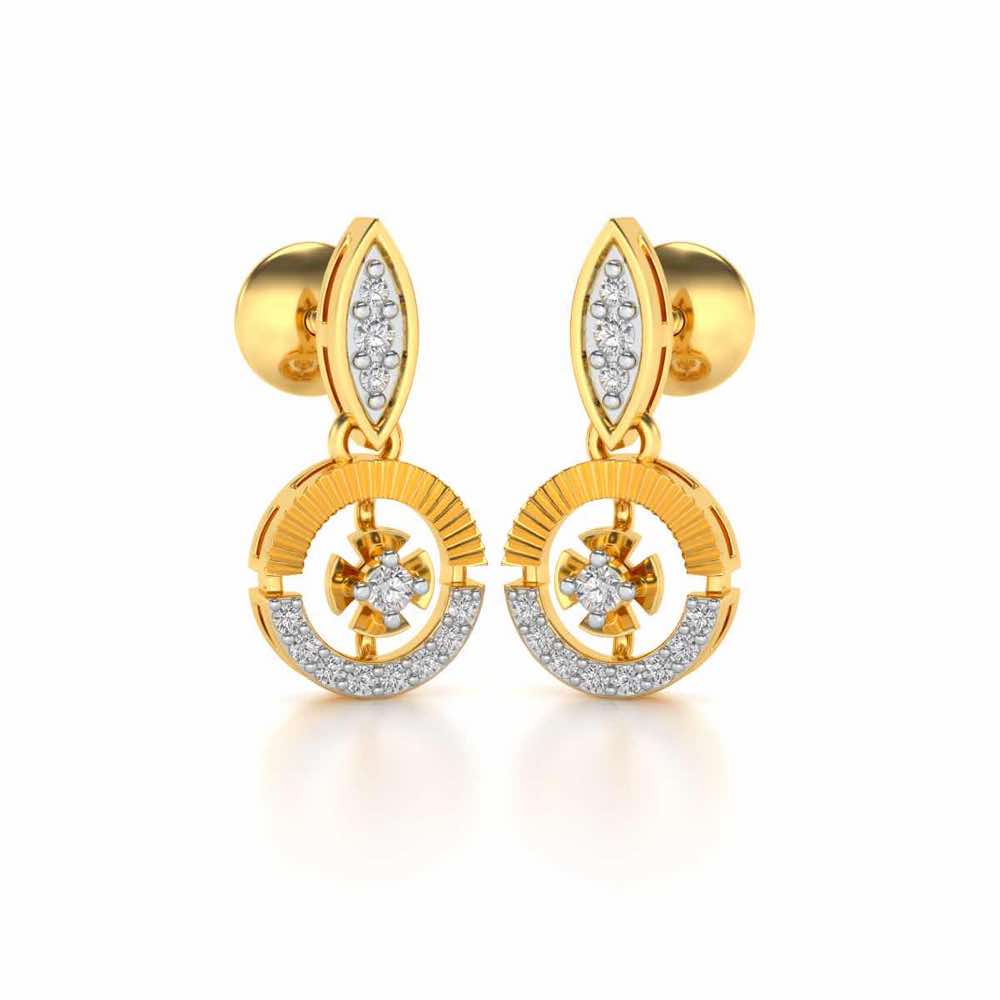 Swivel Silver Earrings - Yellow Gold - Image 2