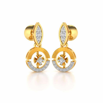 Swivel Silver Earrings - Yellow Gold - Image 2