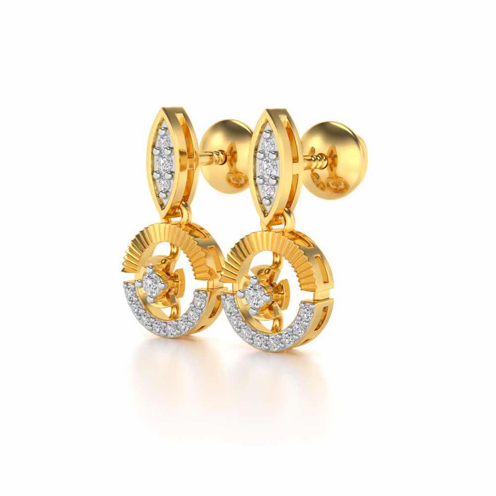 Swivel Silver Earrings - Yellow Gold - Image 3