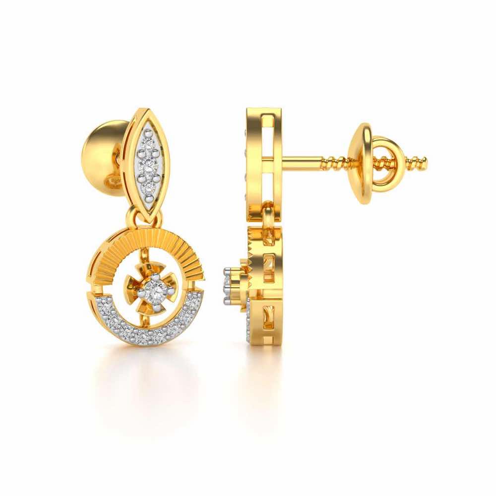 Swivel Silver Earrings - Yellow Gold - Image 4