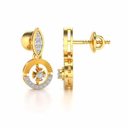Swivel Silver Earrings - Yellow Gold - Image 4