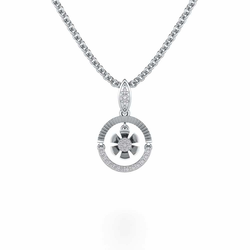 Swivel Silver Pendant - White Gold - Image 1