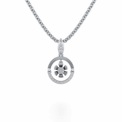 Swivel Silver Pendant - White Gold - Image 1