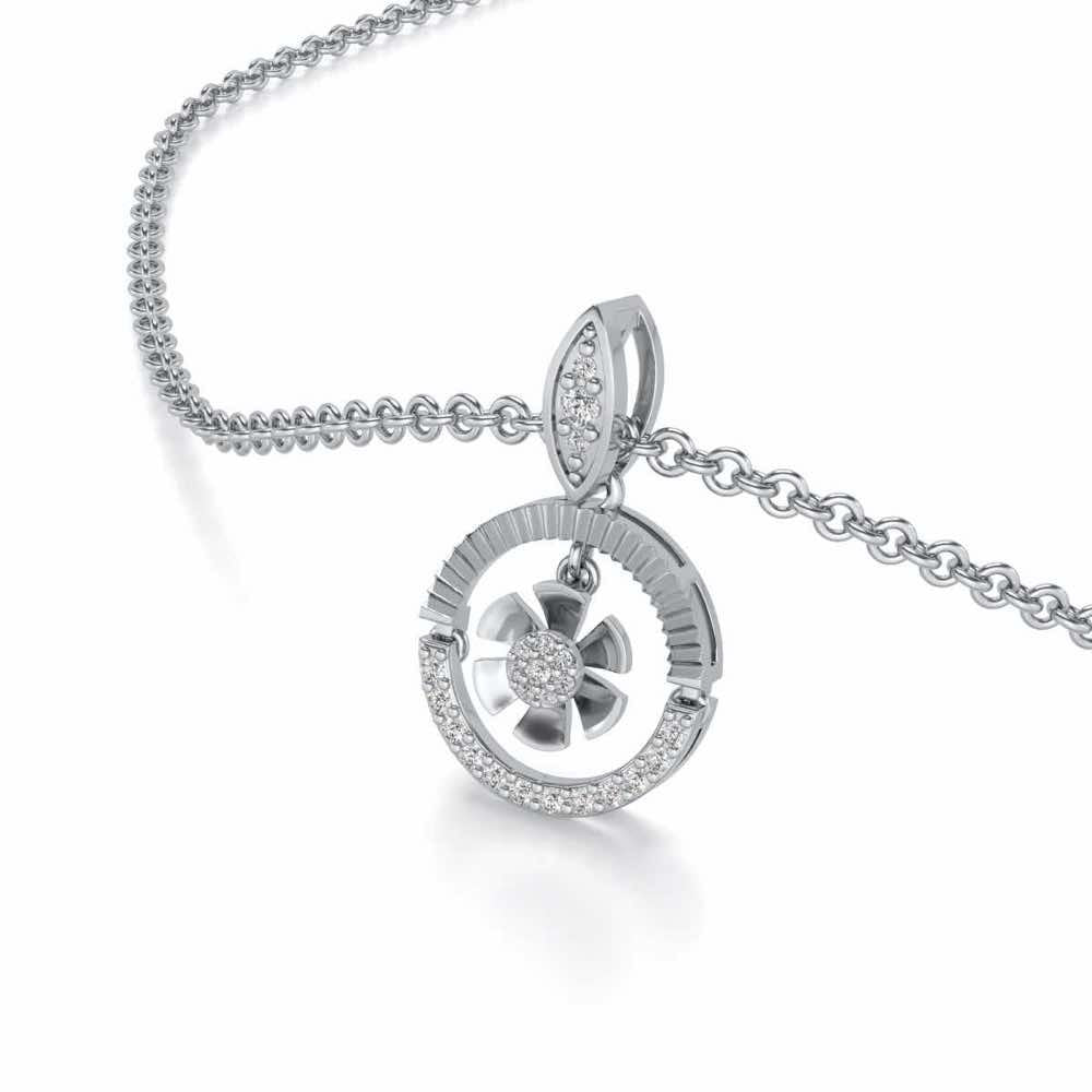 Swivel Silver Pendant - White Gold - Image 2