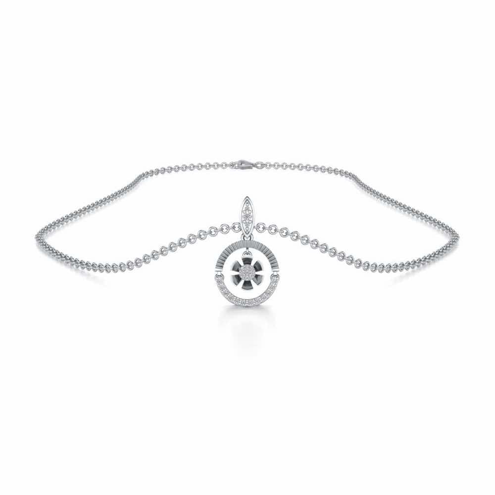 Swivel Silver Pendant - White Gold - Image 3