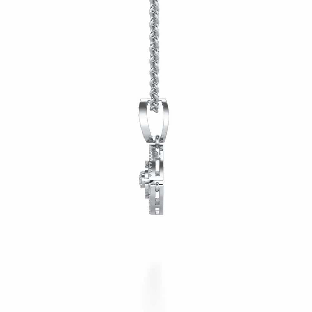 Swivel Silver Pendant - White Gold - Image 4