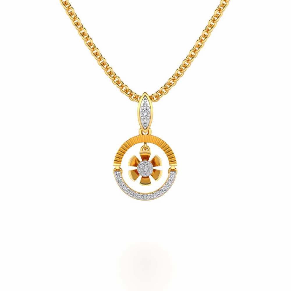 Swivel Silver Pendant - Yellow Gold - Image 1