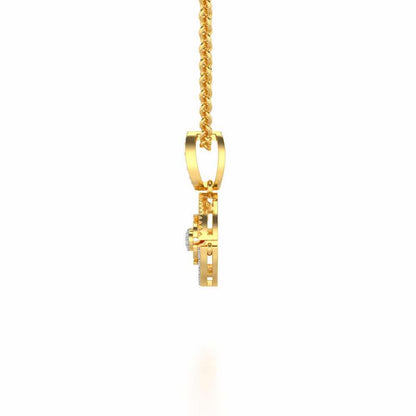 Swivel Silver Pendant - Yellow Gold - Image 4