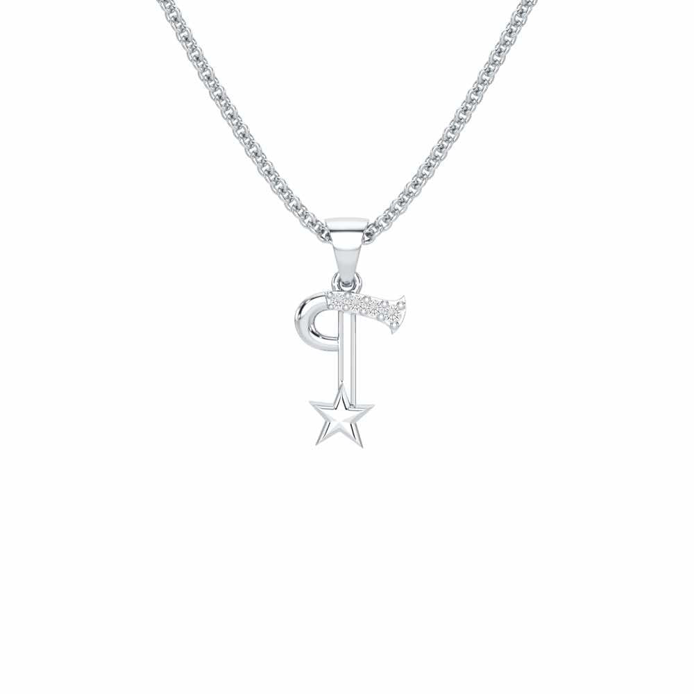 T-Glint Silver Pendant - White Gold - Image 1
