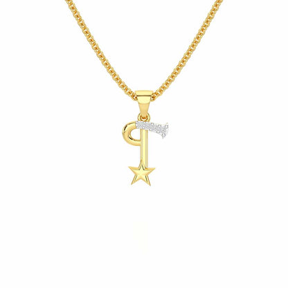 T-Glint Silver Pendant - Yellow Gold - Image 1