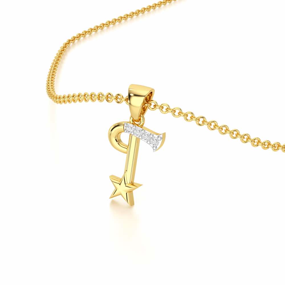 T-Glint Silver Pendant - Yellow Gold - Image 2
