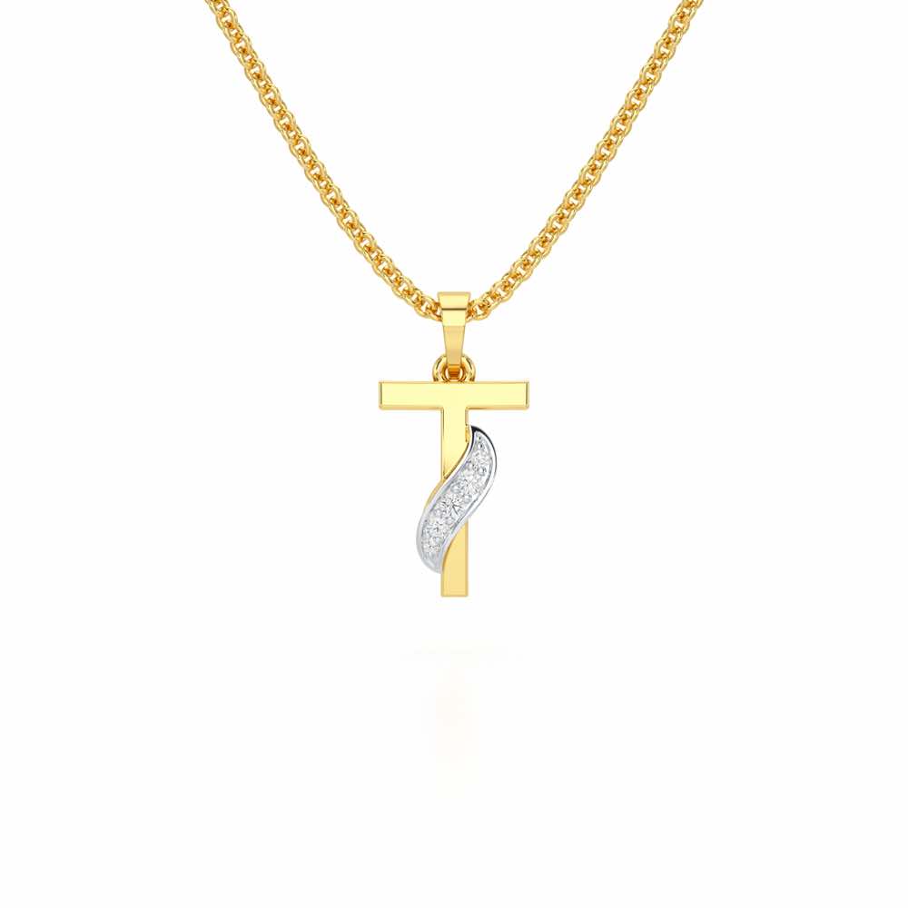 T-Spark Silver Pendant - Yellow Gold - Image 1