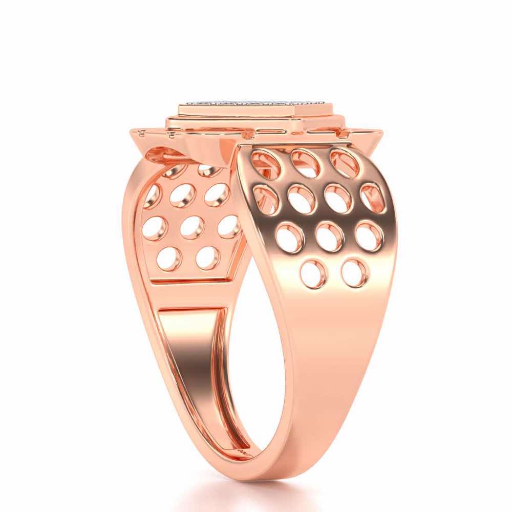 Taavish Silver Ring For Men - Rose Gold - Image 3