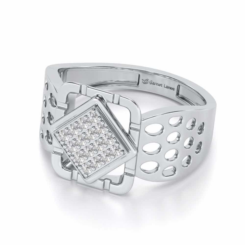 Taavish Silver Ring For Men - White Gold - Image 2
