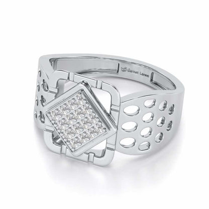 Taavish Silver Ring For Men - White Gold - Image 2