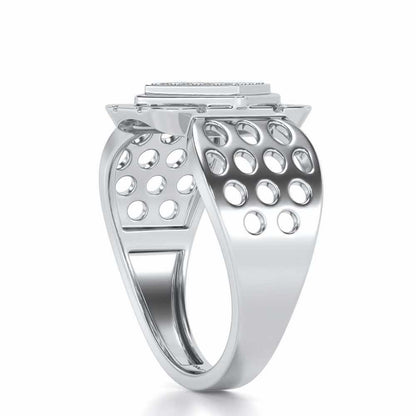 Taavish Silver Ring For Men - White Gold - Image 3